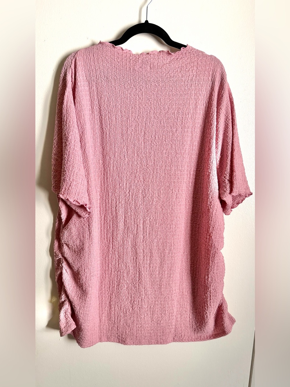 Pink💗 Textured Ruffle-Neck Tunic Top - Picture 2 of 7